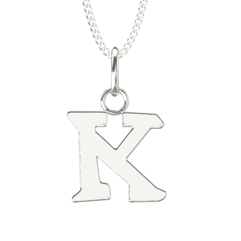 Silver k 2025 initial necklace