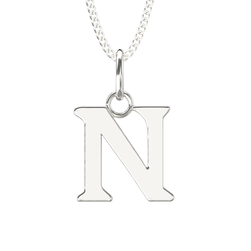 Letter n 2025 necklace sterling silver