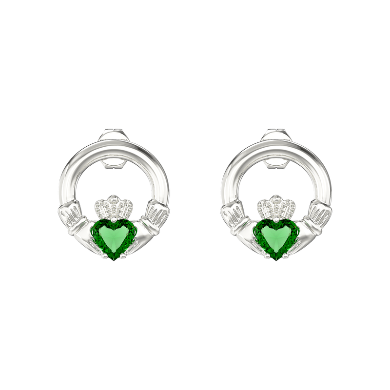 Silver hot sale claddagh earrings