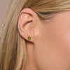 9ct gold august birthstone stud earrings