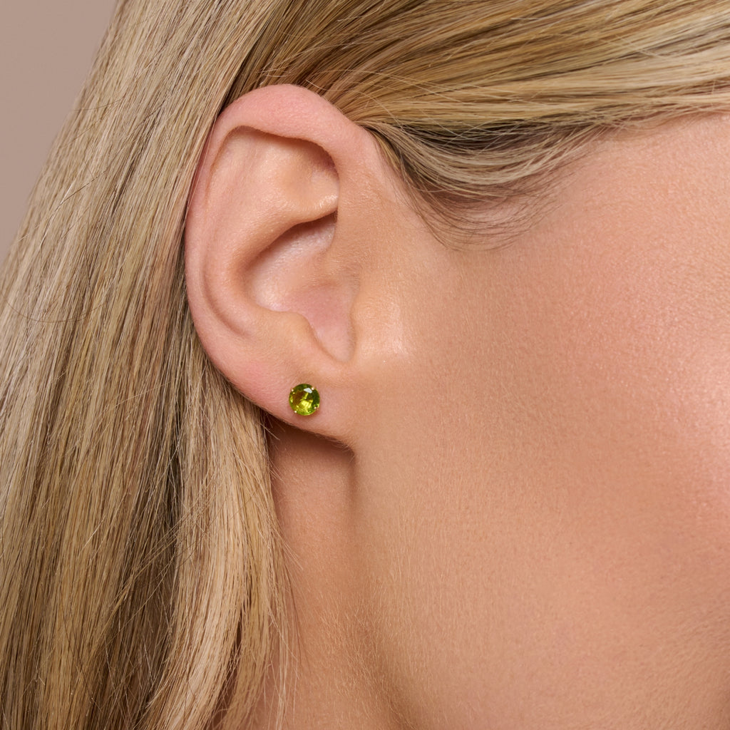 9ct gold august birthstone stud earrings