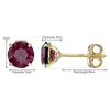9ct Gold February Birthstone Stud Earrings with measurements
