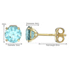 9ct Gold March Birthstone Stud Earrings with measurements