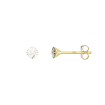 9ct Gold Round Cubic Zirconia Stud Earrings - Hypoallergenic 9ct Gold Jewellery for Ladies 3mm * 3mm