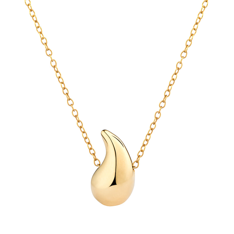 Aeon Sterling Silver Gold Plated Tear Drop Chain Necklace