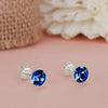 sterling silver swarovski december birthstone stud earrings