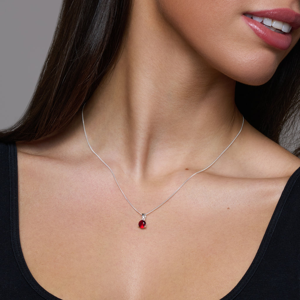 Sterling Silver July Birthstone Necklace
