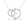 Sterling Silver Interlocked 2 Circle Necklace