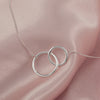 Sterling Silver Interlocked 2 Circle Necklace
