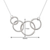 Sterling Silver Interlocked 4 Circle Necklace