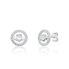 Sterling Silver Celtic Claddagh CZ Stud Earrings