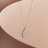 Sterling Silver CZ Miraculous Medal Necklace