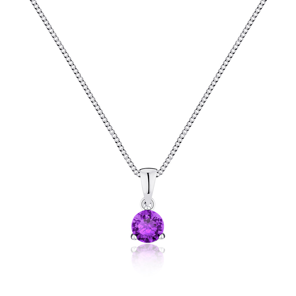 Sterling Silver February Birthstone Necklace
