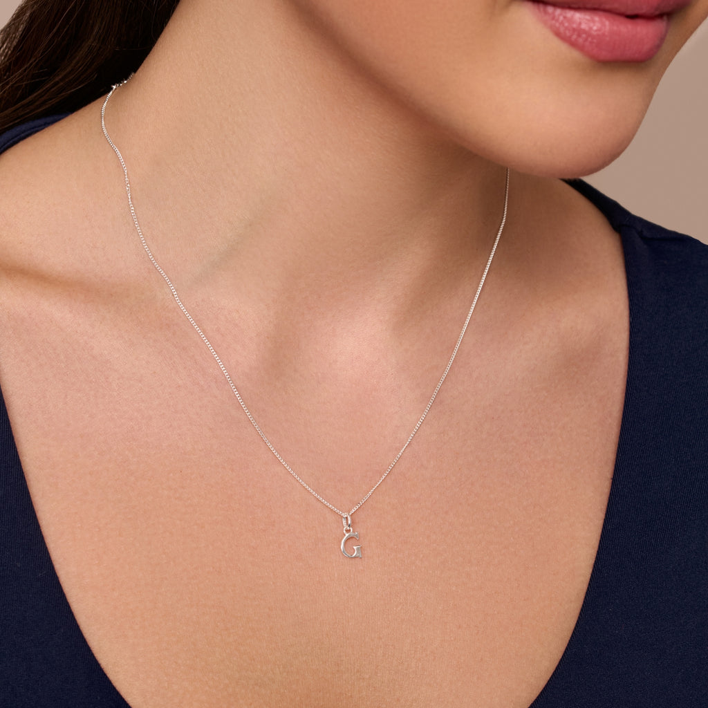 Sterling Silver G Initial Necklace