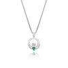 Sterling Silver Green CZ Claddagh Necklace