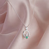 Sterling Silver Green CZ Claddagh Necklace