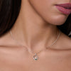 Sterling Silver Green CZ Claddagh Necklace