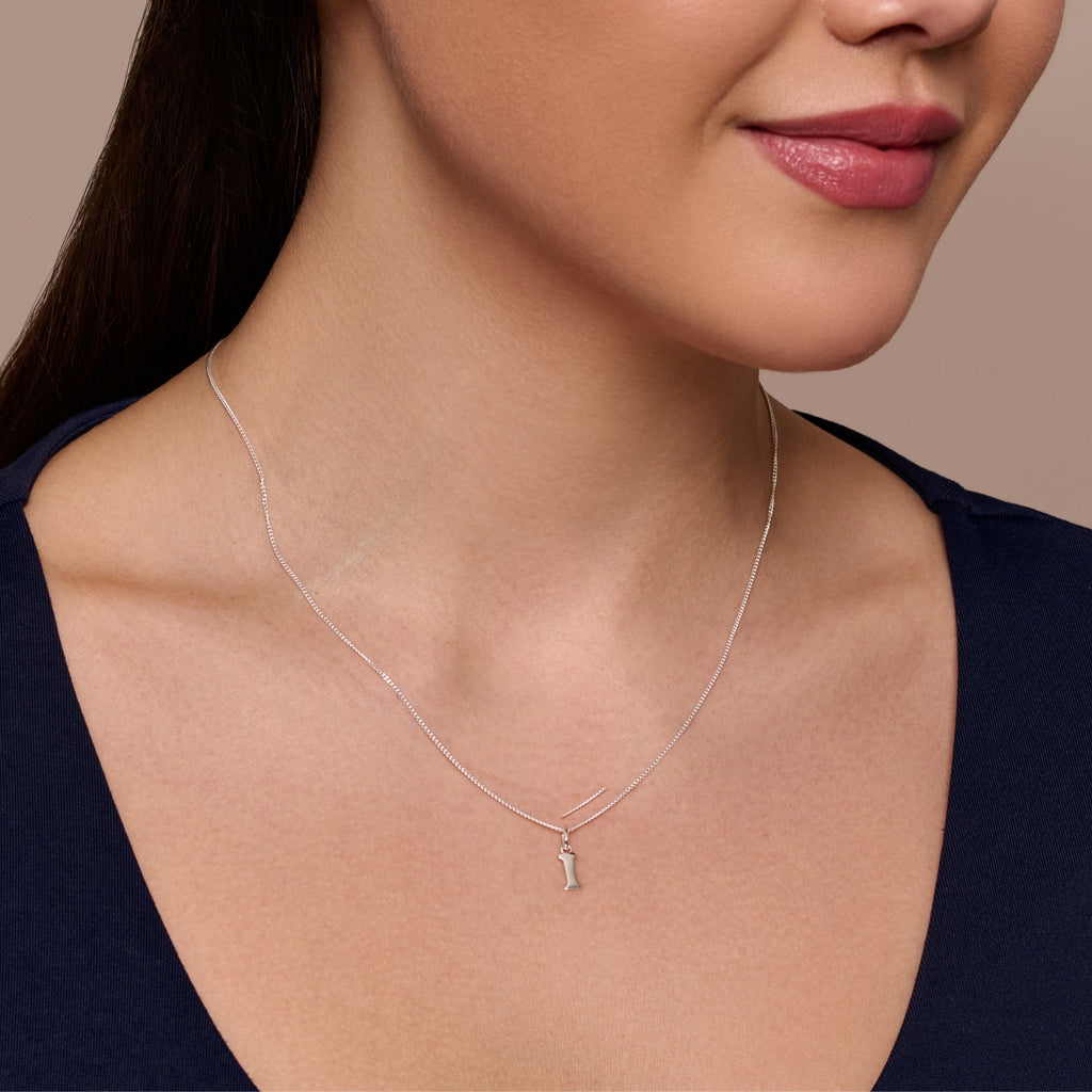Sterling Silver I Initial Necklace