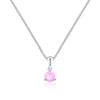 Necklace with a pink pendant on a white background