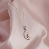 Sterling Silver Cat and Moon Necklace