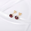 9ct Gold January Birthstone Stud Earrings for Women Girls.  Garnet. Hypoallergenic Jewellery For Women 5mm *5mm