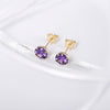 9ct Gold February Birthstone Stud Earrings for Women Girls. Amethyst. Hypoallergenic Jewellery For Women. 5mm *5mm