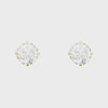 9ct Gold Round Cubic Zirconia Stud Earrings - Hypoallergenic 9ct Gold for Ladies 6mm * 7mm