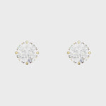 9ct Gold Round Cubic Zirconia Stud Earrings - Hypoallergenic 9ct Gold for Ladies 6mm * 7mm