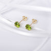 9ct Gold August Birthstone Stud Earrings for Women Girls. Olive Green. Hypoallergenic Jewellery For Women