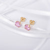 9ct Gold October Birthstone Stud Earrings for Women Girls.  Pink. Hypoallergenic Jewellery For Women