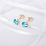 9ct Gold December Birthstone Stud Earrings for Women Girls. Turquoise. Hypoallergenic Jewellery For Women