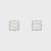 9ct Gold Square Cubic Zirconia Stud Earrings - Hypoallergenic 9ct Gold for Ladies 8mm * 7mm