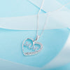 Sterling Silver Mum Heart Necklace - Hypoallergenic Sterling Silver Pendant  - 24mm * 21mm