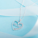 Sterling Silver Mum Heart Necklace - Hypoallergenic Sterling Silver Pendant  - 24mm * 21mm