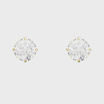 9ct Gold Round Cubic Zirconia Stud Earrings - Hypoallergenic 9ct Gold for Ladies 10mm * 10mm