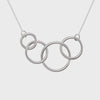 40th Birthday Gifts For Women.  4 Circle Sterling Silver Necklace for Women.  4 Decade Necklace.