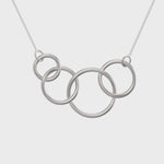 40th Birthday Gifts For Women.  4 Circle Sterling Silver Necklace for Women.  4 Decade Necklace.