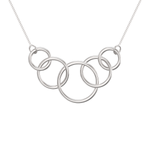 50th Birthday Gifts For Women.  5 Circle Sterling Silver Necklace for Women.  5 Decade Necklace.