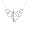 50th Birthday Gifts For Women.  5 Circle Sterling Silver Necklace for Women.  5 Decade Necklace.