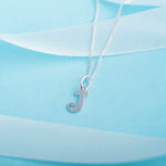 925 Sterling Silver J Initial Letter Necklace Pendant Gift Boxed Present