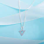 925 Sterling Silver V Initial Letter Necklace Pendant Gift Boxed Present