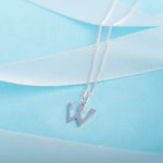 925 Sterling Silver W Initial Letter Necklace Pendant Gift Boxed Present