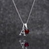 925 Sterling Silver January Birthstone Necklace for Women Girls.  Garnet. Gift Boxed Present