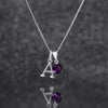 925 Sterling Silver February Birthstone Necklace for Women & Girls.  Amethyst. Gift Boxed Present