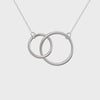 Mother Daughter Necklace - Sterling Silver Interlocked 2 Circle Necklace.