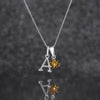 925 Sterling Silver November Birthstone Necklace for Women & Girls. Yellow Topaz. Gift Boxed Present