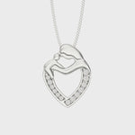 Sterling Silver Mother & Child Heart Necklace - Hypoallergenic Sterling Silver Jewellery - 20mm * 15mm