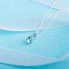 925 Sterling Silver March Birthstone Necklace for Women Girls.  Aquamarine.  Gift Boxed Present