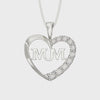 Sterling Silver Mum Heart Necklace - Hypoallergenic Sterling Silver Pendant  - 24mm * 21mm