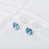 Sterling Silver  March Aquamarine Swarovski Crystal Stud Earrings. Birthstone Earrings for Women. Gift Boxed Present
